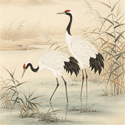 Gongbi Crane Painting
