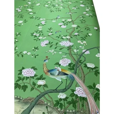 Hand Painted Floral Wallpaper